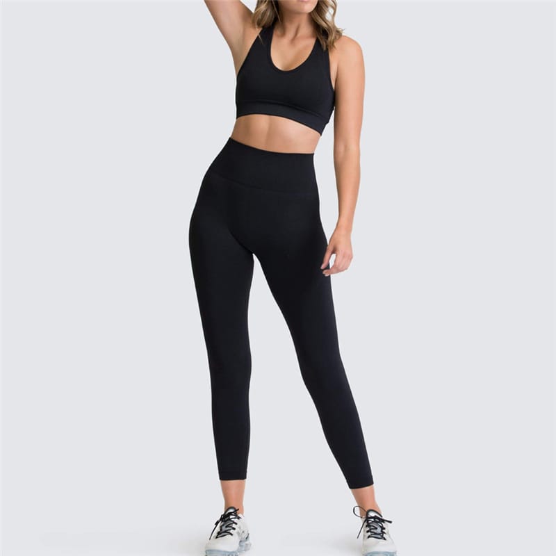 2 Piece Sports Bra and Leggings - (Black) – OnePhysion
